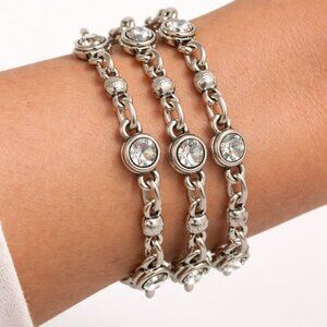 Feminine | Silpada Sterling Silver & Zirconia 3 Strand Link Bracelet | Giftable